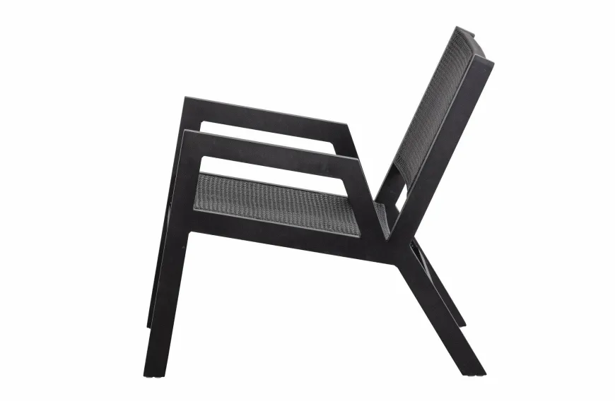 Woood Pem Fauteuil Met Armleuning Aluminium Zwart