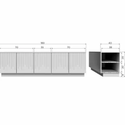 Woood PENCIL TV meubel grenen mist [fsc]