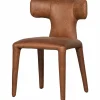 Woood Permit eetkamerstoel leerlook cognac