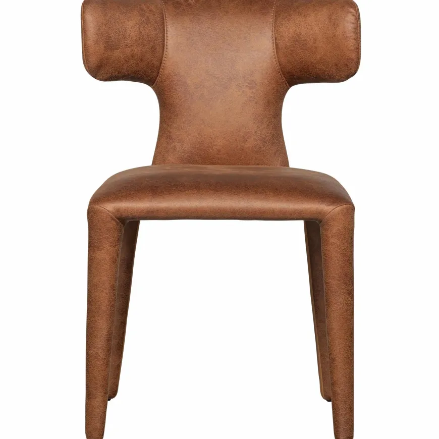 Woood Permit eetkamerstoel leerlook cognac