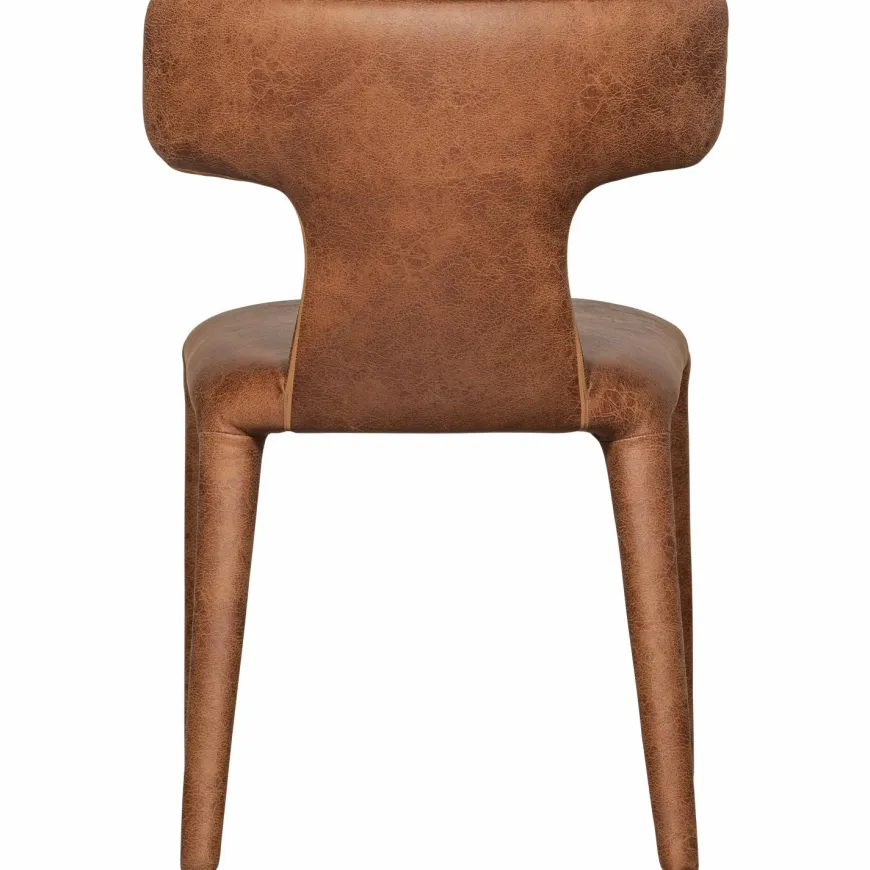 Woood Permit eetkamerstoel leerlook cognac
