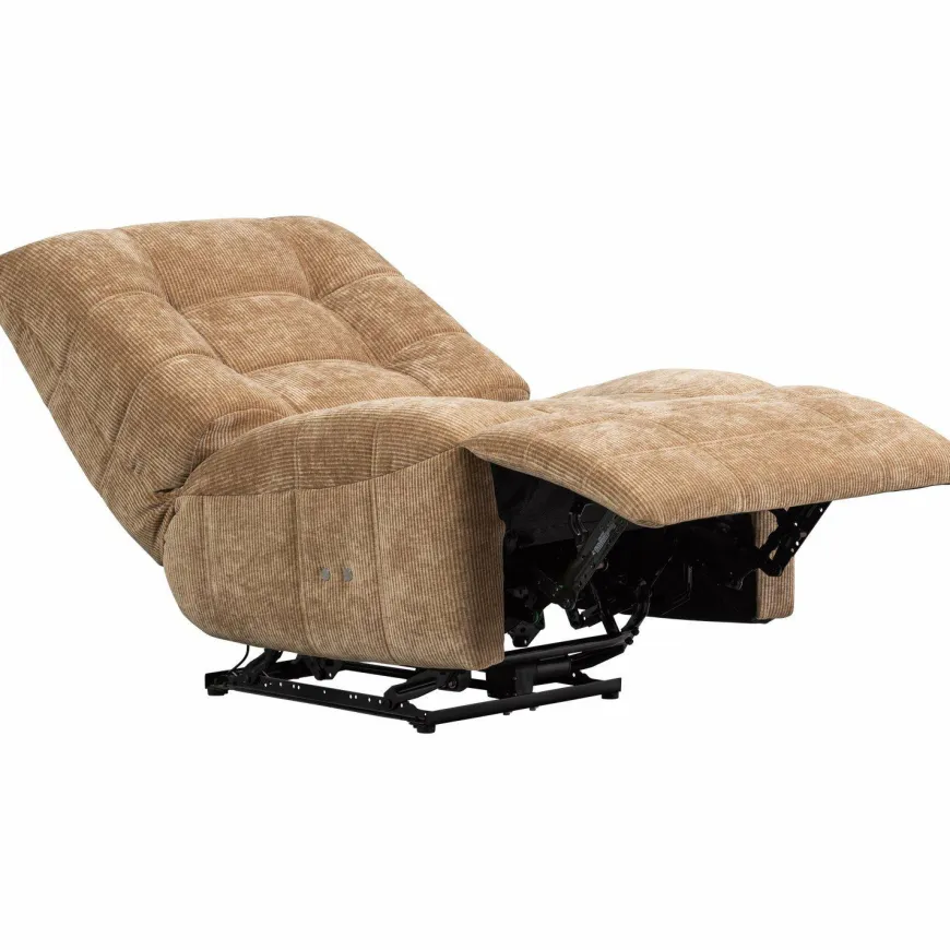 Woood Relaxfauteuil Hein geweven rib lichtbruin