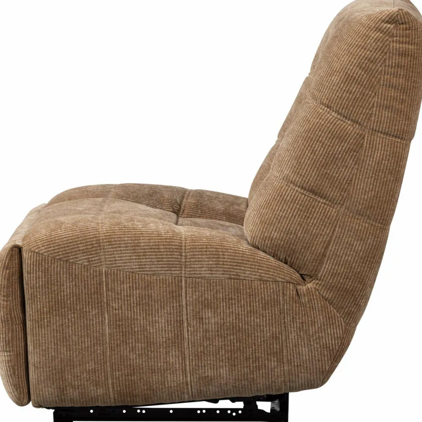Woood Relaxfauteuil Hein geweven rib lichtbruin
