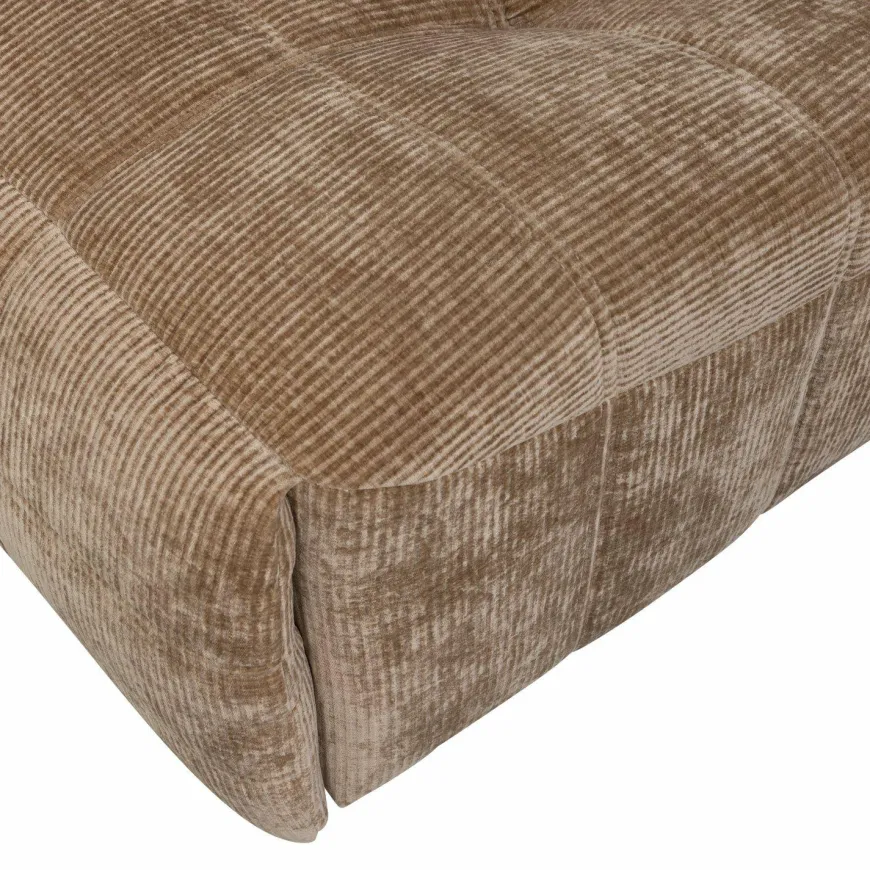 Woood Relaxfauteuil Hein geweven rib lichtbruin