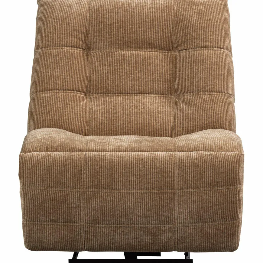 Woood Relaxfauteuil Hein geweven rib lichtbruin