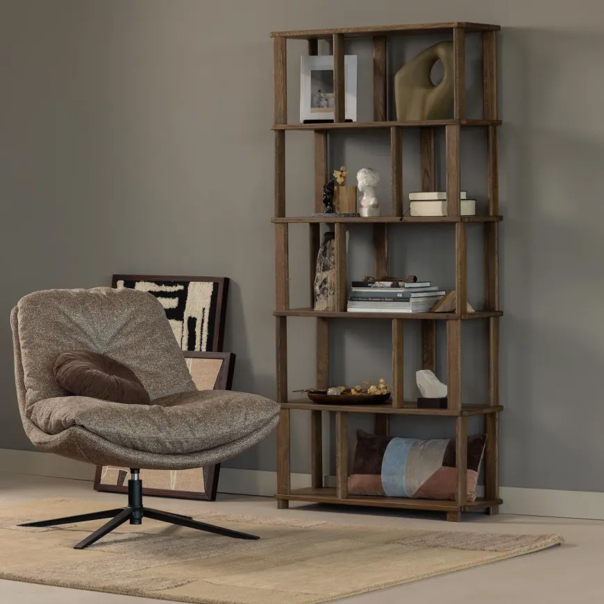 Woood Riss boekenkast eikenhout naturel 186x90cm