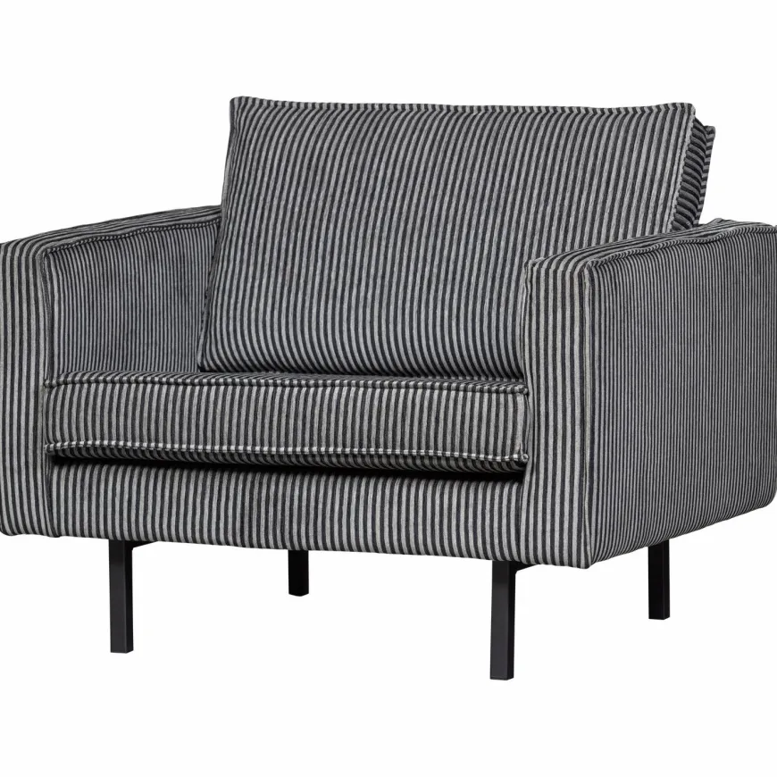 Woood RODEO fauteuil streep zwart/grijs
