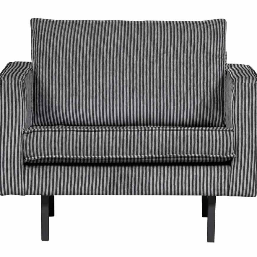 Woood RODEO fauteuil streep zwart/grijs