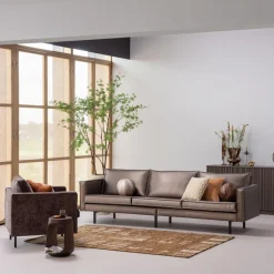 Woood Rodeo 3-Zits Bank Metallic Koper Bruin