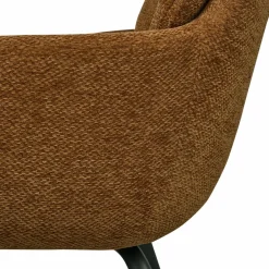Woood RUNA eetkamerstoel chenille caramel bruin/geel