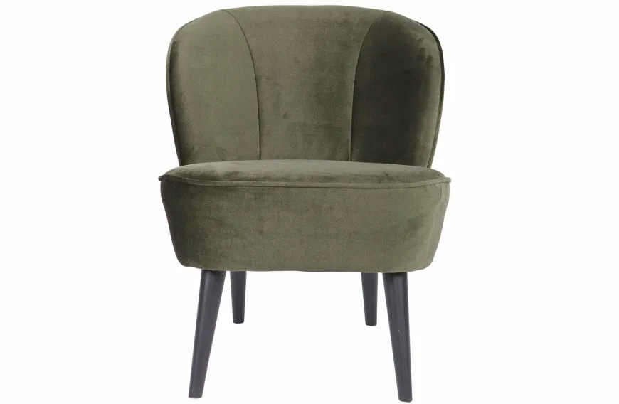 Woood Sara Fauteuil Fluweel Warm Groen