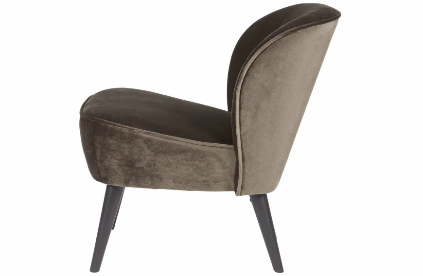 Woood Sara Fauteuil Fluweel Warm Groen