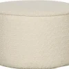 Woood Sara Poef Laag Bouclé Crème 36 x Ø60