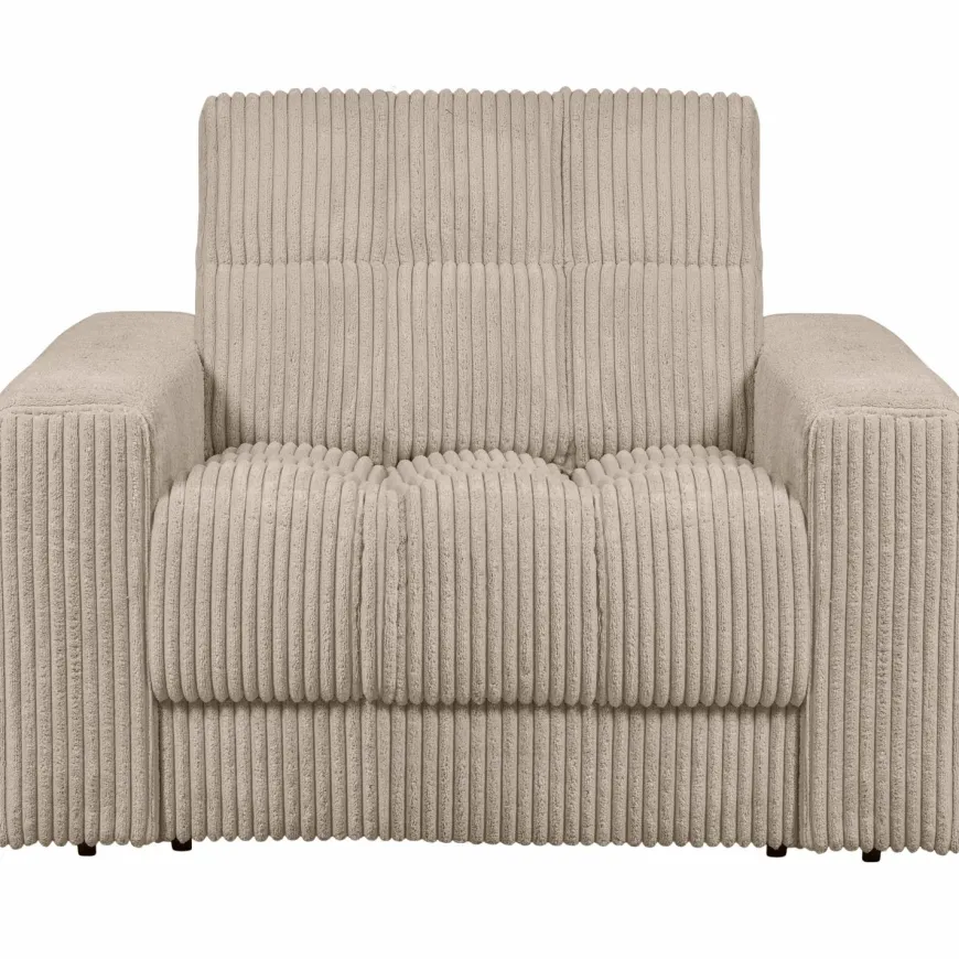 Woood Second date fauteuil grove ribstof travertin