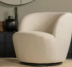 Woood Serra Draaifauteuil Geweven Stof Off White