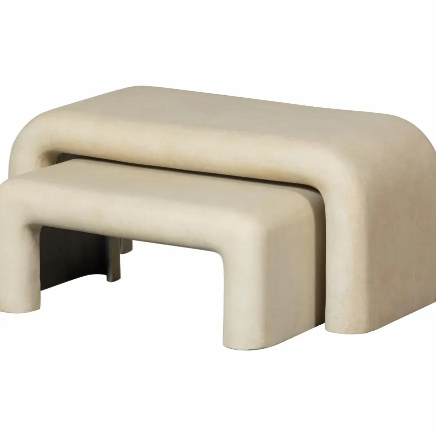 Woood Set van 2 - STANI salontafels betonlook naturel