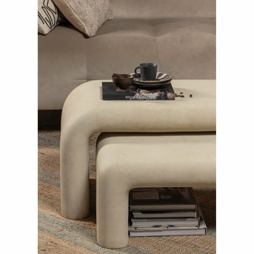 Woood Set van 2 - STANI salontafels betonlook naturel