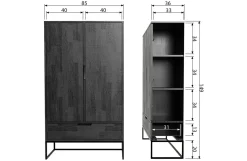 Woood Silas 2-deurs Kast Essen Blacknight [fsc]