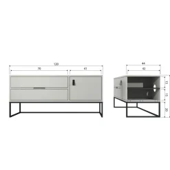Woood Silas tv meubel 120cm grenen dust [fsc]