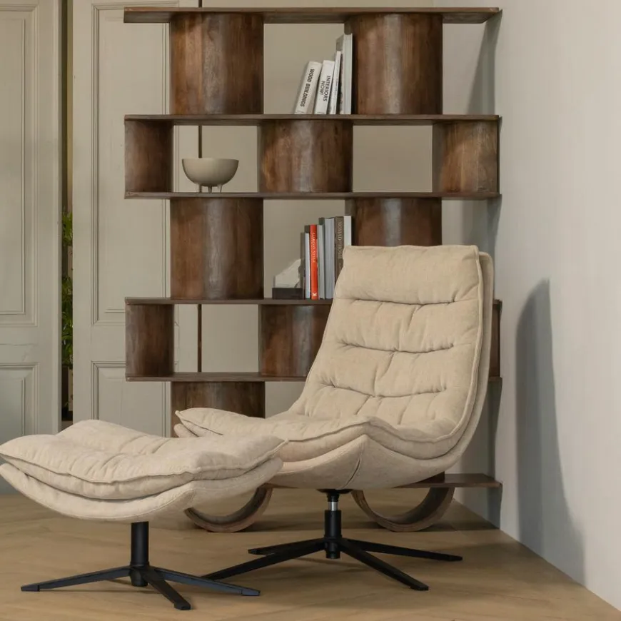 Woood Sinne boekenkast mango hout walnoot 180x130cm