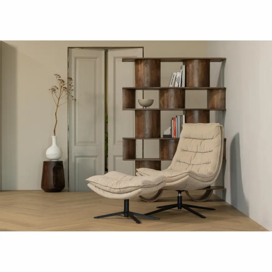 Woood Sinne boekenkast mango hout walnoot 180x130cm