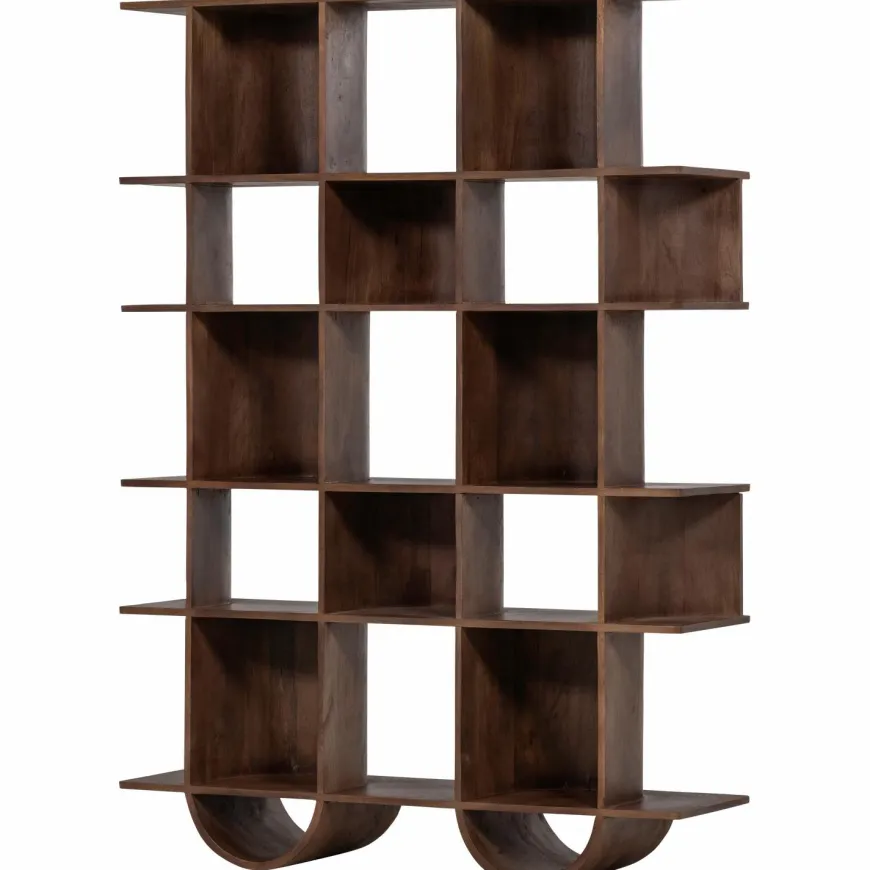 Woood Sinne boekenkast mango hout walnoot 180x130cm