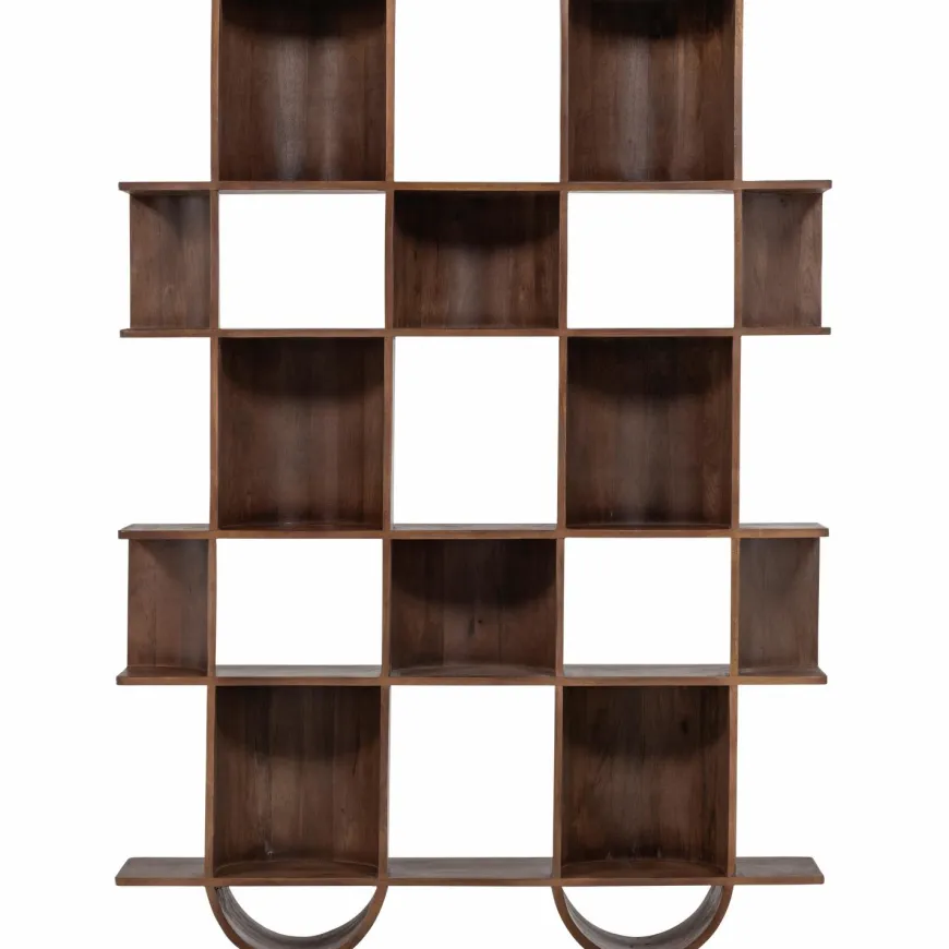 Woood Sinne boekenkast mango hout walnoot 180x130cm