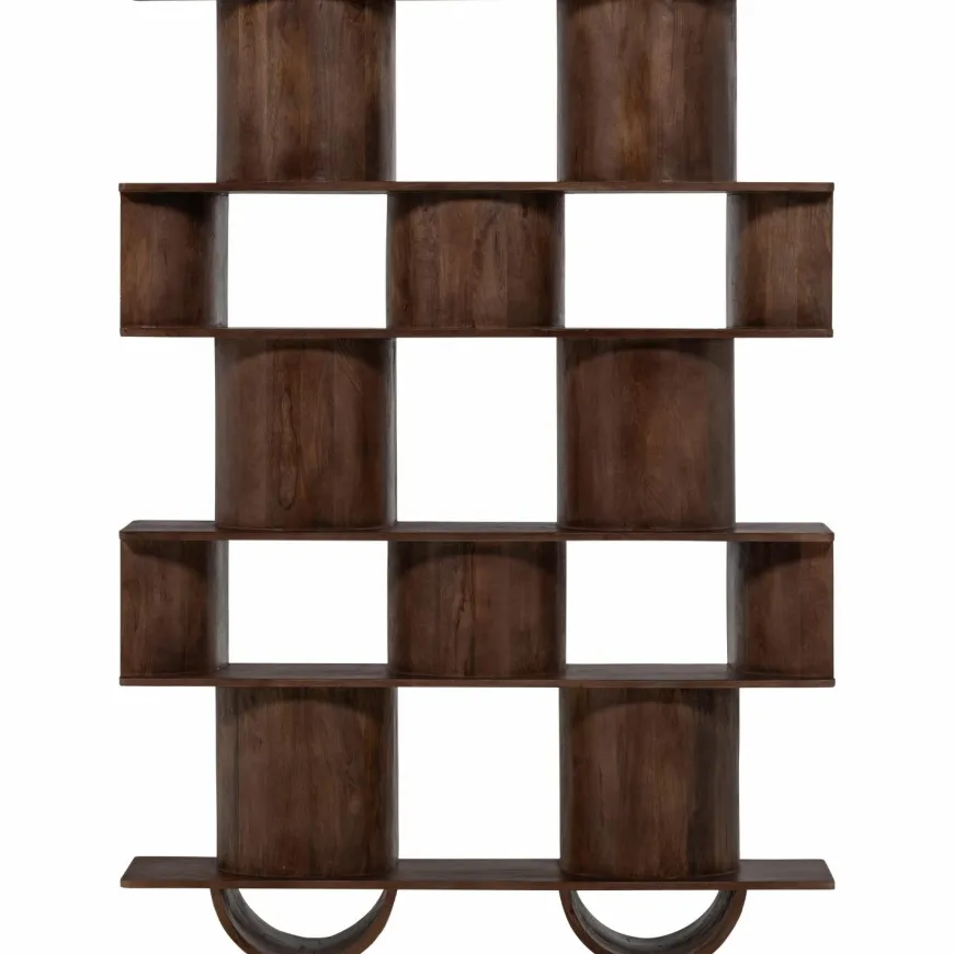 Woood Sinne boekenkast mango hout walnoot 180x130cm