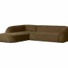 Woood Sloping hoekbank links structure velvet brass