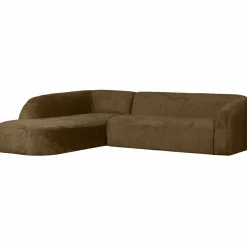 Woood Sloping hoekbank links structure velvet brass