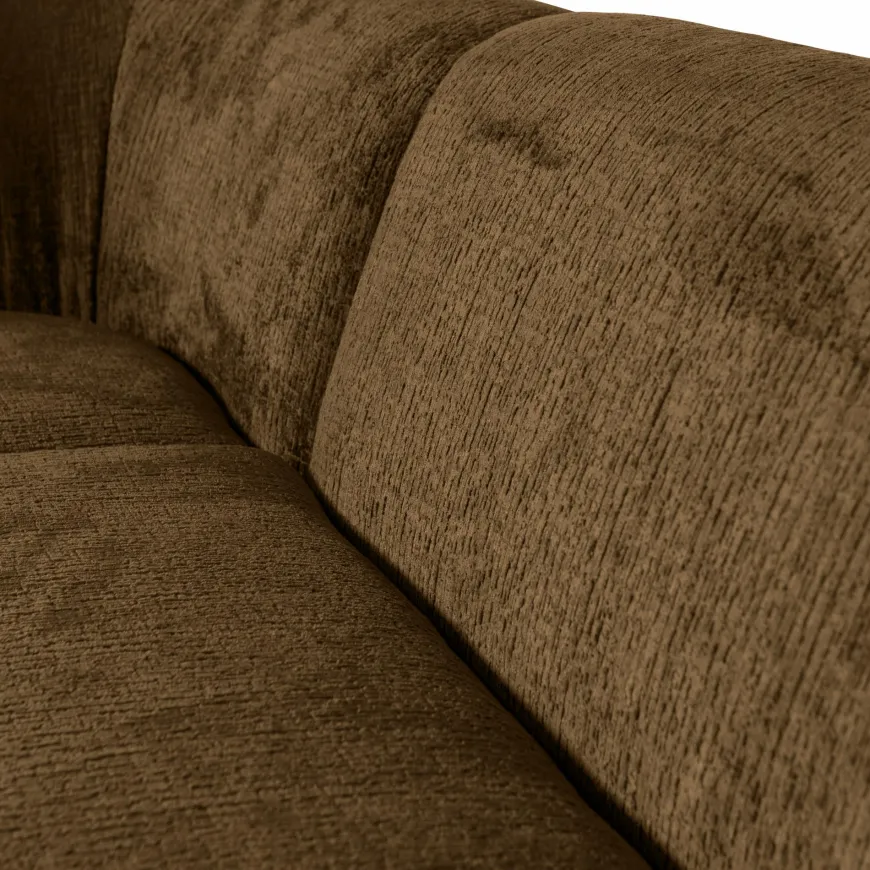 Woood Sloping hoekbank links structure velvet brass