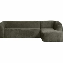Woood Sloping hoekbank rechts structure velvet frost
