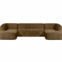 Woood Sloping u-vorm bank structure velvet brass