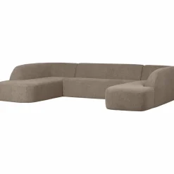 Woood Sloping u-vorm bank lichtbruin melange