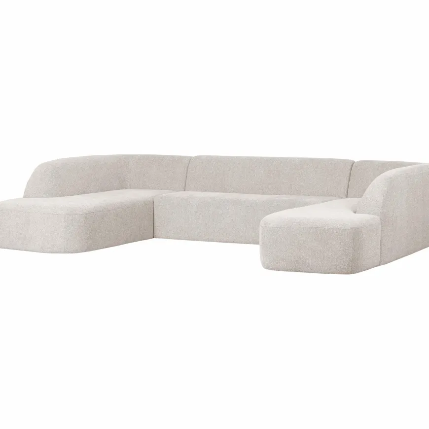 Woood Sloping u-vorm bank pearl melange
