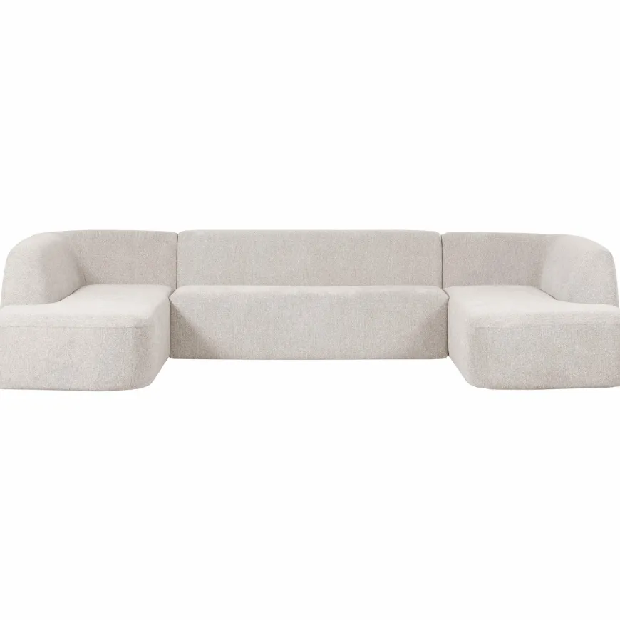 Woood Sloping u-vorm bank pearl melange