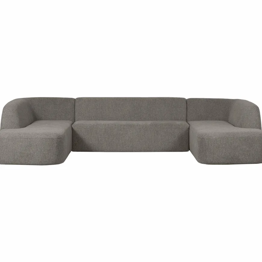 Woood Sloping u-vorm bank grijs melange