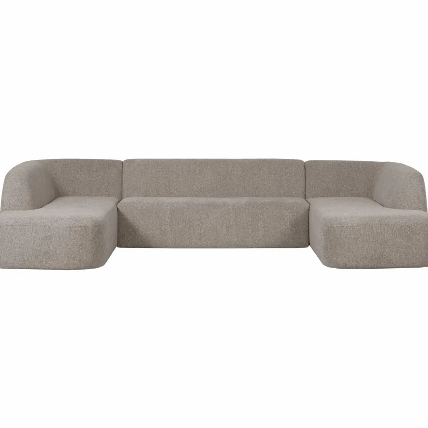 Woood Sloping u-vorm bank off white melange