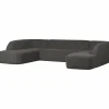 Woood Sloping u-vorm bank grijs/zwart melange