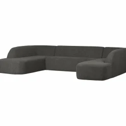 Woood Sloping u-vorm bank grijs/zwart melange