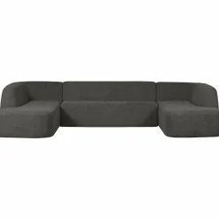 Woood Sloping u-vorm bank grijs/zwart melange