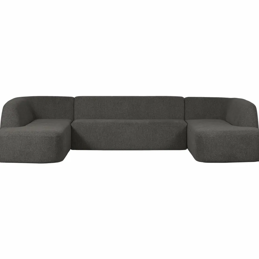 Woood Sloping u-vorm bank grijs/zwart melange