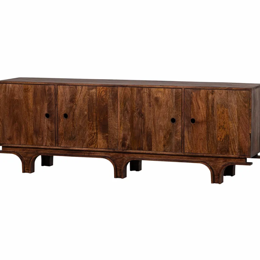 Woood Staes dressoir 4-deurs mango hout walnoot