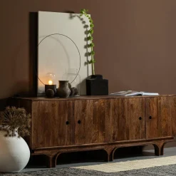 Woood Staes dressoir 4-deurs mango hout walnoot