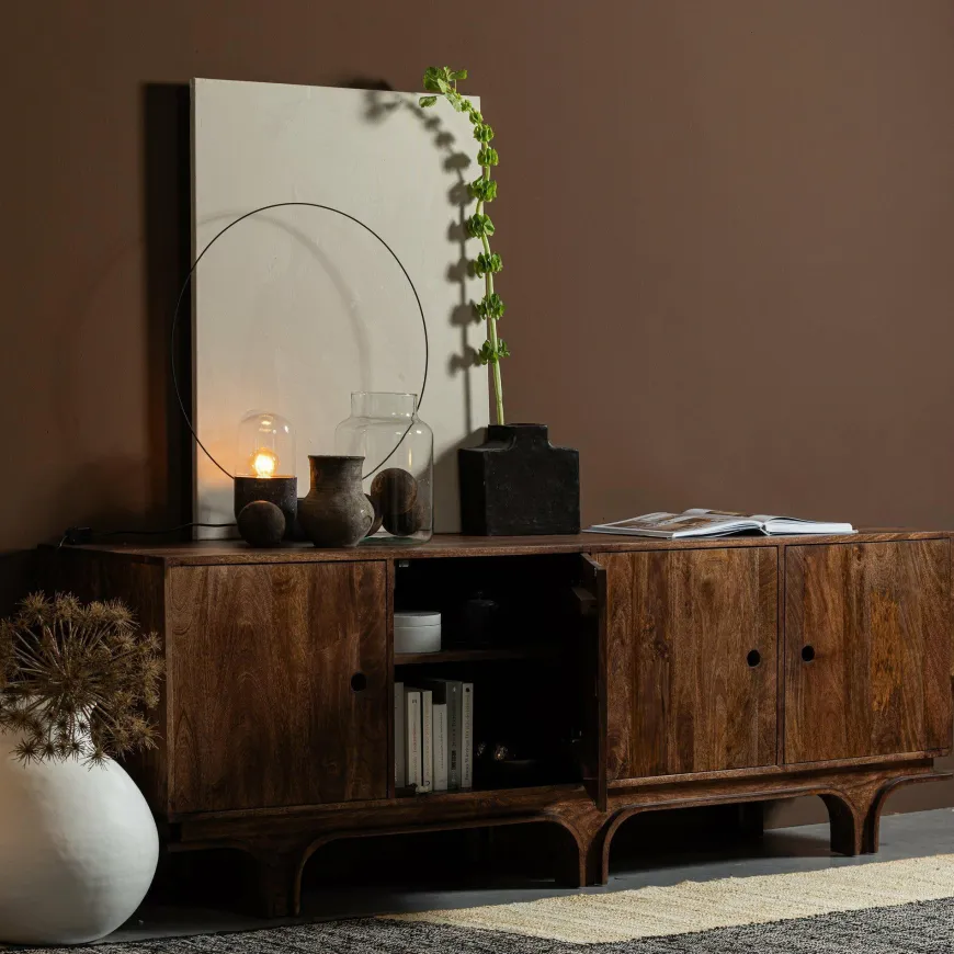 Woood Staes dressoir 4-deurs mango hout walnoot