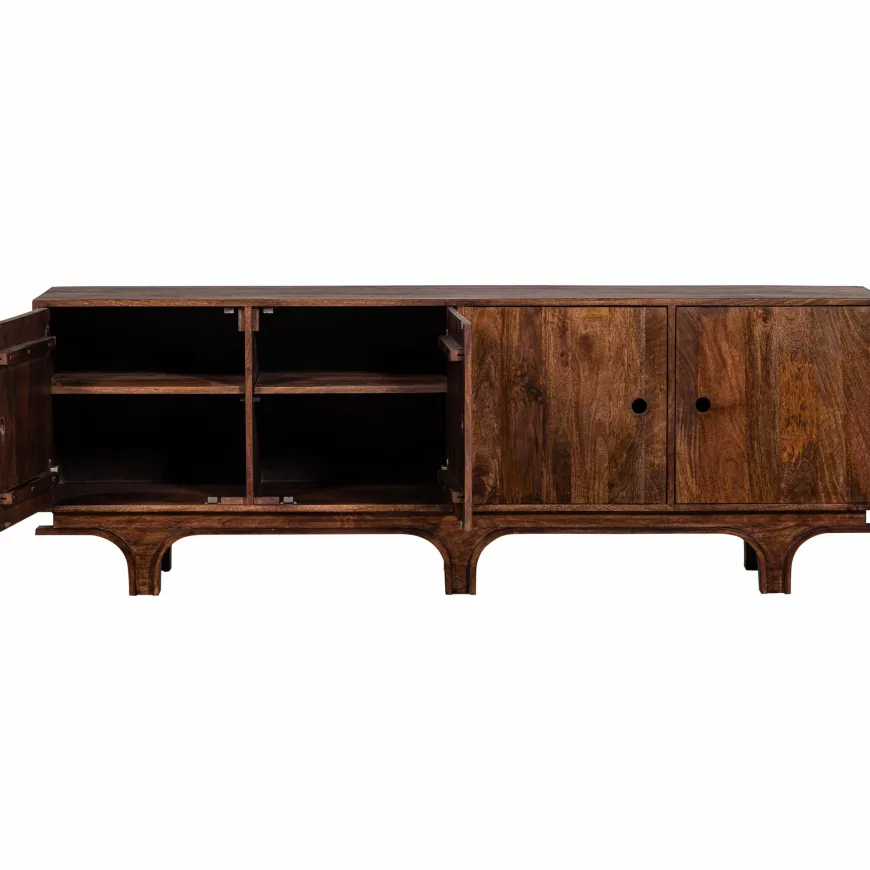 Woood Staes dressoir 4-deurs mango hout walnoot