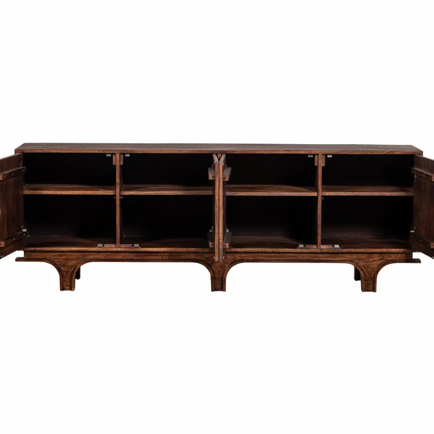 Woood Staes dressoir 4-deurs mango hout walnoot