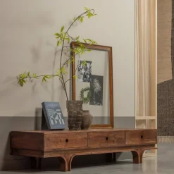 Woood Staes tv-meubel 3 lades mango hout walnoot
