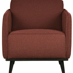 Woood Statement fauteuil met arm bouclé chestnut