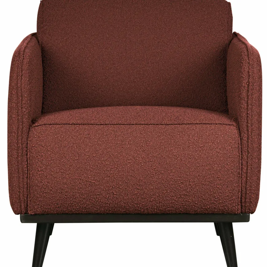 Woood Statement fauteuil met arm bouclé chestnut
